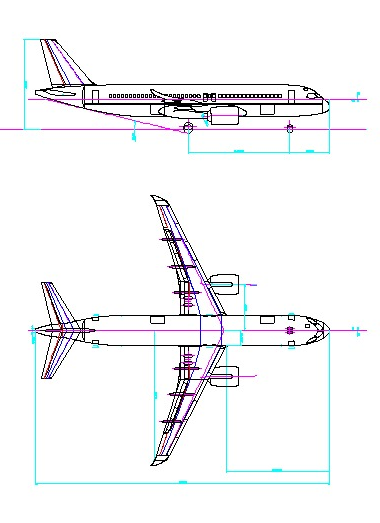 C919飞机三面图